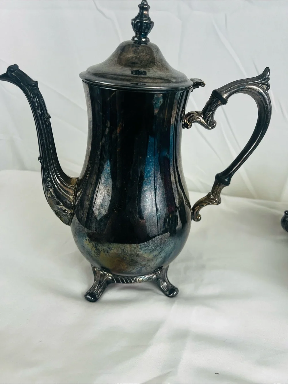 ornate 4 piece silver plated tea coffee set details International Silver Company